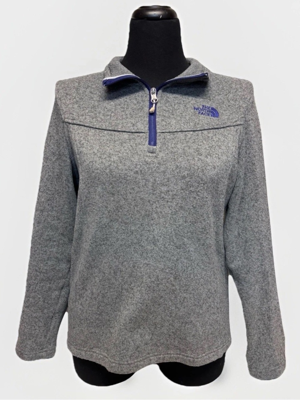 The North Face Women’s Tech 1/4 Zip Fleece Size L in Heather Gray #5837